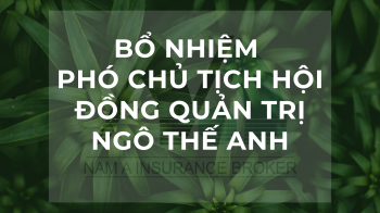 CTCP MÔI GIỚI BẢO HIỂM NAM Á BỔ NHIỆM ÔNG NGÔ THẾ ANH GIỮ CHỨC PHÓ CHỦ TỊCH HỘI ĐỒNG QUẢN TRỊ